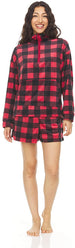 Women's Long Sleeve Pullover Zip Top and Shorts, 2-Piece Pajama Set For Women