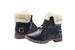 bebe Girls Big Kid Pull-On Lace-Up Short Ankle Boots with Faux Fur Fold Over Cuff