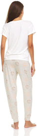 Women's Graphic Tee and Jogger Pants Sleepwear Set, 2-Piece Fuzzy Pajamas for Women