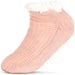 Women's Fuzzy Textured Sherpa-Lined Bootie Slipper Socks, Cute Socks for Ladies