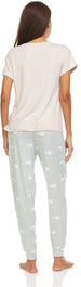 Women's Graphic Tee and Jogger Pants Sleepwear Set, 2-Piece Fuzzy Pajamas for Women