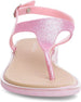 dELiAs Girls Big Kid PCU Glitter Thong Slide Sandal with Adjustable Back Strap - Fashion Summer Shoes