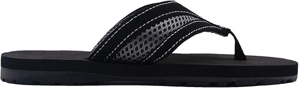 Zac & Evan Boys' Big Kid Flip Flop Thong Slide Sandal with Contrast Mesh Strap