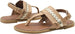 Rampage Girls' Big Kid Slip-On Thong Sandals with Braided Metallic Strap and Welt Details, Open-Toe Flat Fashion Summer Shoes