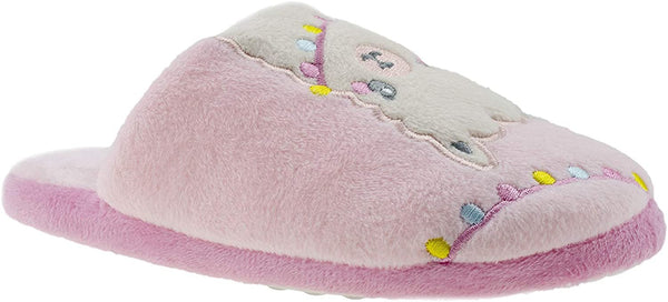 Chatties Girls' Big Kid Slip On Plush House Slippers, Cute Warm Comfortable Shoes for Home
