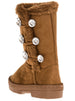 Sara Z Toddler Girls 5" Lug Sole Winter Boot with Rhinestones (Grey), Size 9-10