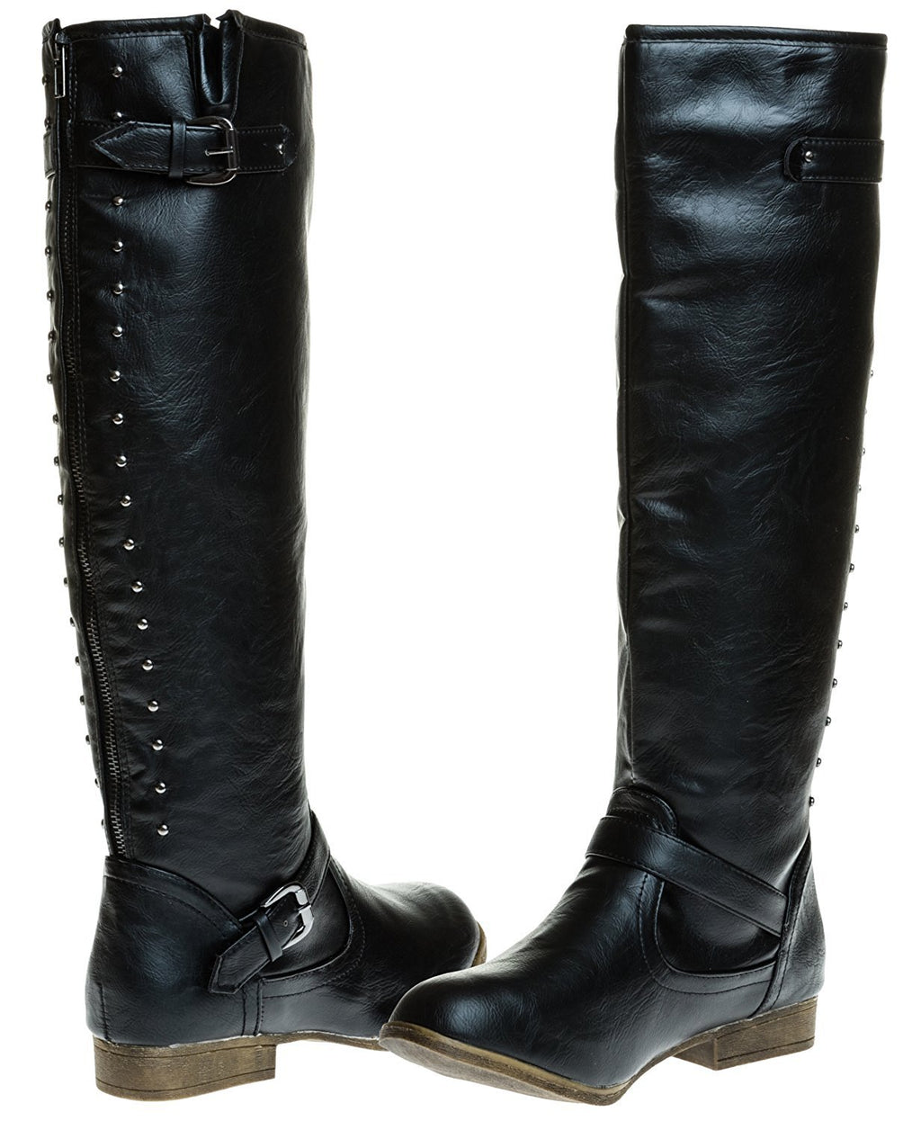 Sara Z Ladies Riding Boot with Back Studs (Black), Size 9
