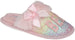 bebe Girls Fluffy And Cute Scuff Glitter Slippers With Faux Fur Satin Bow