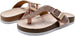 bebe Girls Big Kid Rhinestone Footbed Slide Sandal with Shimmer Fabric Strap - Fashion Summer Shoes