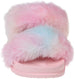 bebe Girls Pool Slide Fashionable Faux Fur with Elastic Back Strap Lightweight for Girls