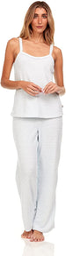 Women's Tank Top and Fuzzy Pajama Pants, Sexy Sleepwear and Loungewear Set