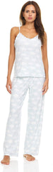 Women's Lettuce Edge Tank Top and Sleepwear Pants, 2-Piece Sleep and Lounge Pajama Set