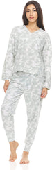 Women's Long Sleeve V-Neck Top with Jogger Pants, 2-Piece Set for Women