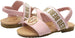 bebe Toddler Girls' Little Kid Slip-On Strappy Sandals with Logo Straps and Elastic Back, Open-Toe Flat Fashion Summer Shoes