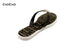 bebe Girls Vegan Sandals with Heart Embellishment and Printed Footbed