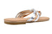 Via Rosa Ladies Fashion Sandals Strappy Metallic Slip On Thong Flats with Metallic Midsole