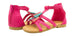 bebe Girls Velvet T Strap Back Zipper Ankle Sandals with Tassels 7/8 Fuchsia