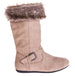 Sara Z Girls Microsuede Boots With Fur Lining (Tan), Size 13-1