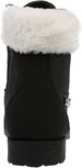 bebe Girls’ Fashion Warm Boots for Little/Big Girls, Faux Fur Knee High Leather Boots with Rhinestone Logo Straps for Winter