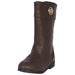 bebe Girls Riding Boots with Medallion 11 Brown/Gold