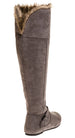 Sara Z Ladies Over The Knee Microsuede Fur Lined Boot (Grey), Size 11
