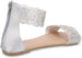 dELiAs Girls Big Kid Metallic Strap Sandal with Perforated Butterflies and Ankle Strap Open Toe Fashion Summer Shoes
