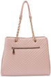 Women’s Chevron Shopper Tote with Chain Detail Handles