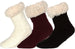 Womenâ€™s Faux Fur and Feather Cuff Midi Lounge Socks, Fuzzy, Cozy, and Warm Socks