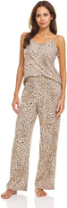 Women's Lettuce Edge Tank Top and Sleepwear Pants, 2-Piece Sleep and Lounge Pajama Set