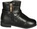 bebe Baby Toddlers Girls Black/Silver Knee High Cut Riding Boots With Medallion and Side Zip Size 7