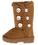 Sara Z Toddler Girls 5" Lug Sole Winter Boot With Rhinestones (Black), Size 11-12
