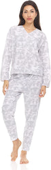 Women's Long Sleeve V-Neck Top with Jogger Pants, 2-Piece Set for Women