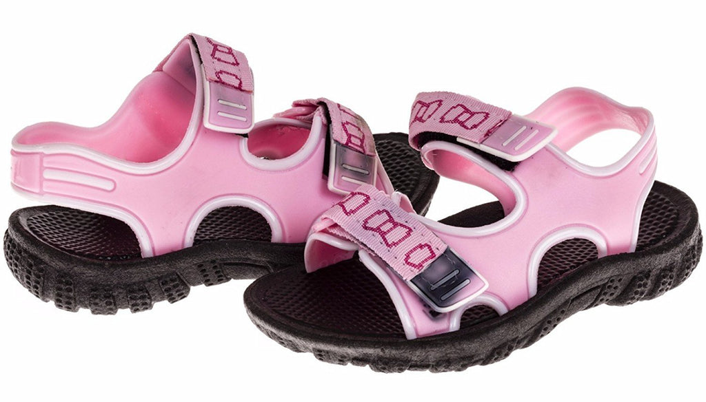 Chatties Toddler Girls Velcro Strap Sandals - Light Pink, Size 7/8 (More Colors and Sizes Available)