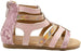 Rampage Girls' Big Kid Slip-On Gladiator Strap Sandals with Back Zipper, Open-Toe Flat Fashion Summer Shoes