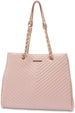 Women’s Chevron Shopper Tote with Chain Detail Handles
