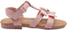 bebe Toddler Girls' Little Kid Slip-On Strappy Sandals with Bow and Ankle Strap, Open-Toe Flat Fashion Summer Shoes