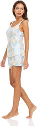 Women's Comfy Sleepwear Tank Top with Runner Shorts, 2-Piece Fuzzy Pajama Set