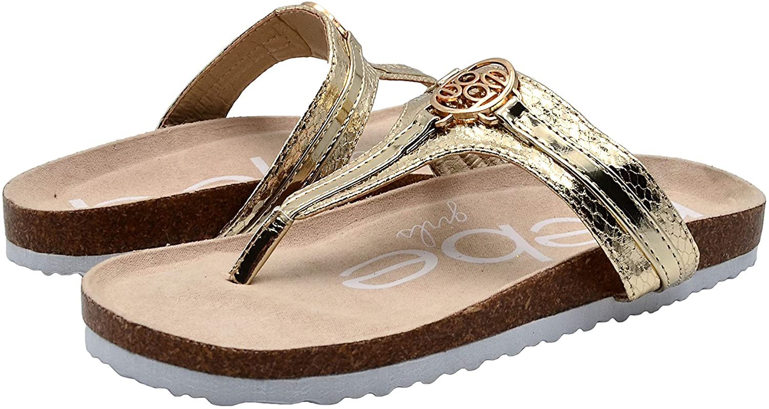 Bebe gold on sale flip flops