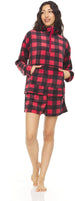 Women's Long Sleeve Pullover Zip Top and Shorts, 2-Piece Pajama Set For Women