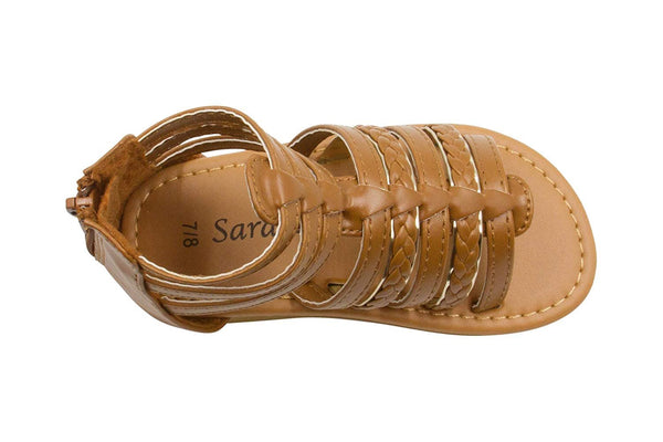 Sara Z Toddler Girls Gladiator Sandals with Metallic Trimming