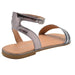 Gold Toe Ladies Fashion Sandals Metallic Ankle Strap Flats