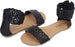 dELiAs Girls Big Kid Metallic Strap Sandal with Perforated Butterflies and Ankle Strap Open Toe Fashion Summer Shoes