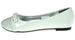 Chatties Girls Ballet Flats With Studded Toe Cap & Bow Size 4/5 - White