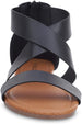 Gold Toe Women’s Criss Cross Strap Sandal - Open Toe Fashion Summer Slide Shoe Black