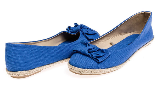 Chatties Ladies Canvas Espadrille Flats Size 7/8 - Cobalt
