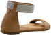 bebe Girls' Big Kid Slip-On Sandals with Rhinestone Ankle Straps, Open-Toe Flat Fashion Summer Shoes