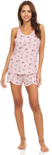Women's Comfy Sleepwear Tank Top with Runner Shorts, 2-Piece Fuzzy Pajama Set