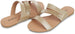 dELiAs Girls Big Kid Metallic Glitter Strap Slide Sandal Open Toe Fashion Summer Bling Shoes