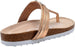 bebe Girls Big Kid Glitter Snake Print Footbed Slide Sandal with Metallic Strap - Fashion Summer Shoes