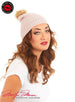 Marilyn Monroe Women Bubble Knit Beanie Faux Fur Pom Pom